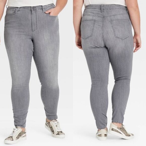 Universal Thread Women's Gray Wash High Rise Skinny Stretch Jeans Size 2/26S - Picture 1 of 10